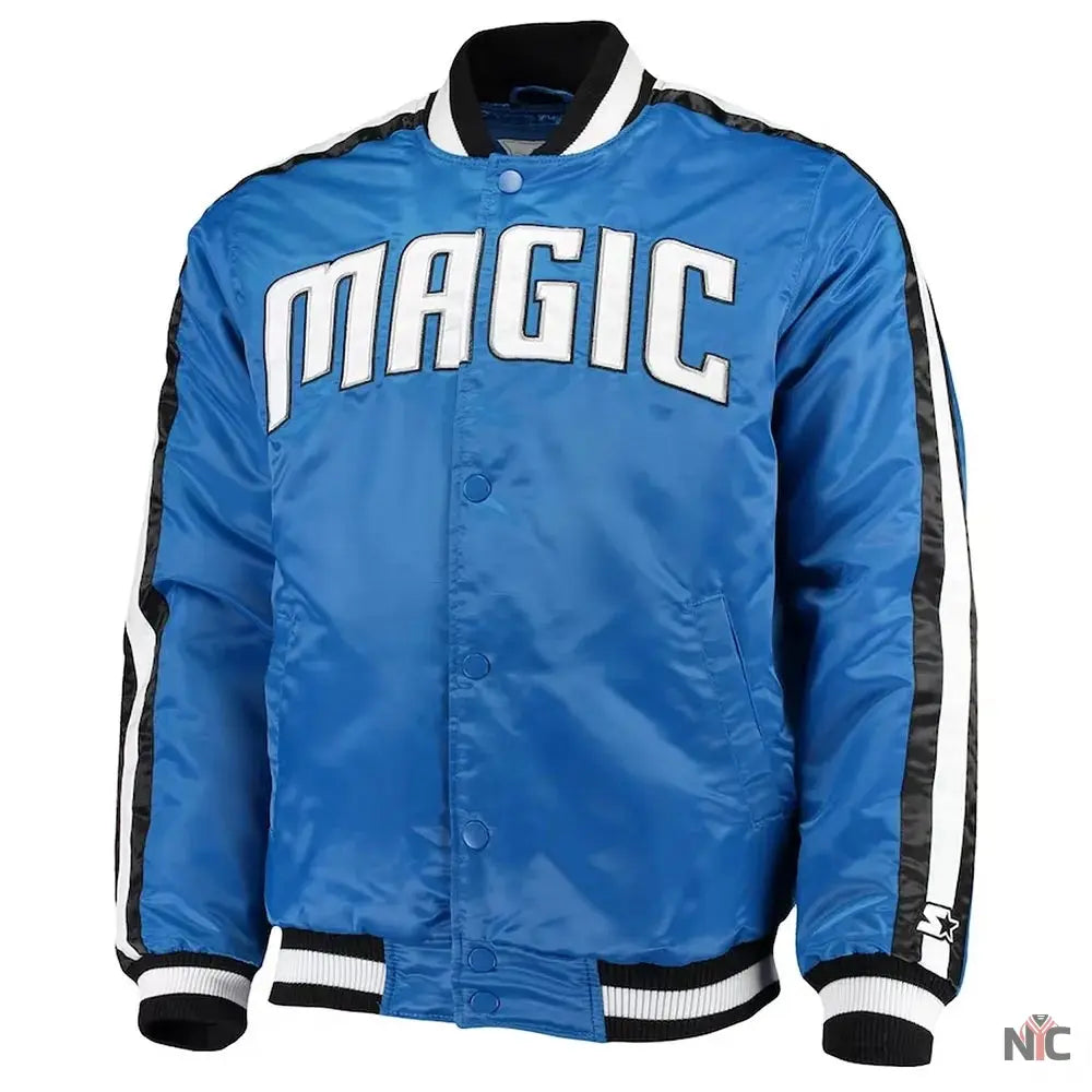 The Offensive Orlando Magic Blue Varsity Satin Jacket NYC Jackets