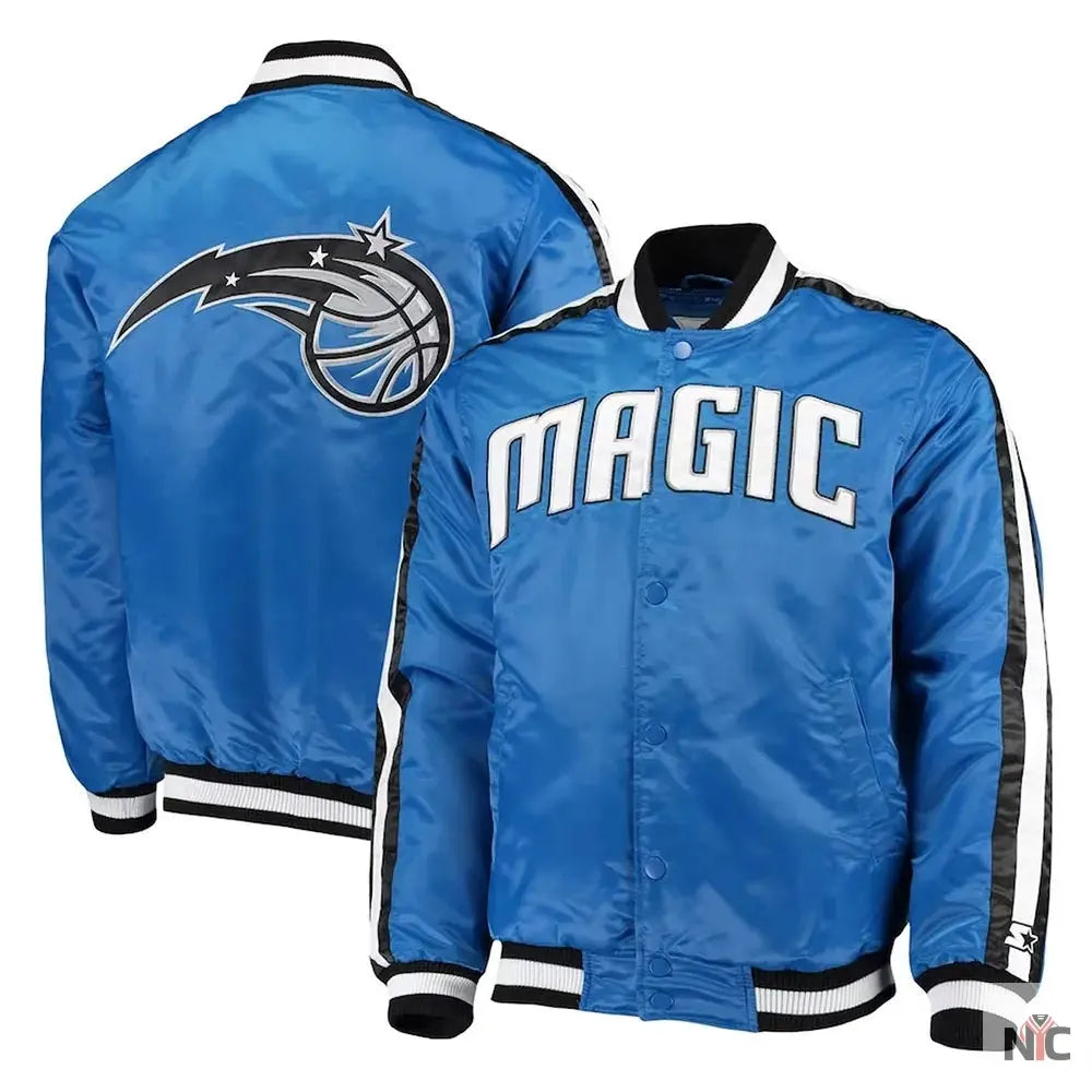 The Offensive Orlando Magic Blue Varsity Satin Jacket NYC Jackets