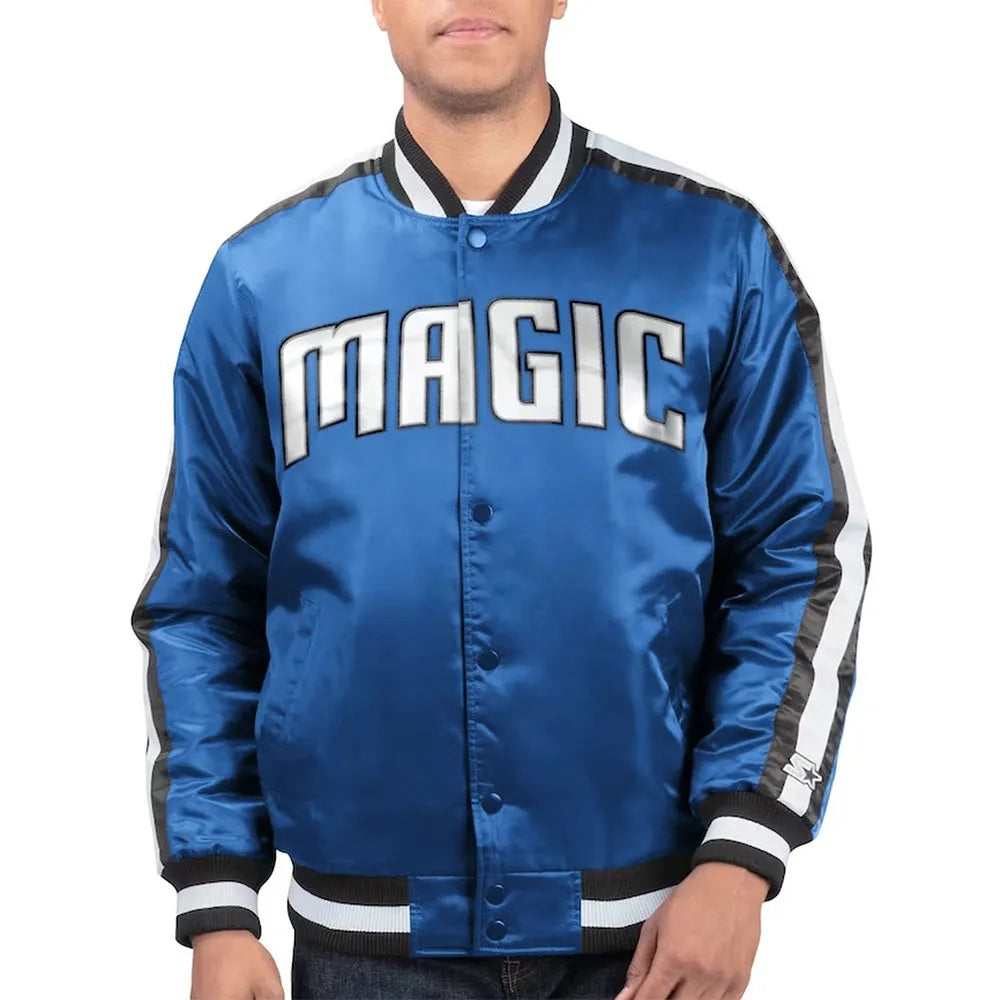 The Offensive Orlando Magic Blue Varsity Satin Jacket