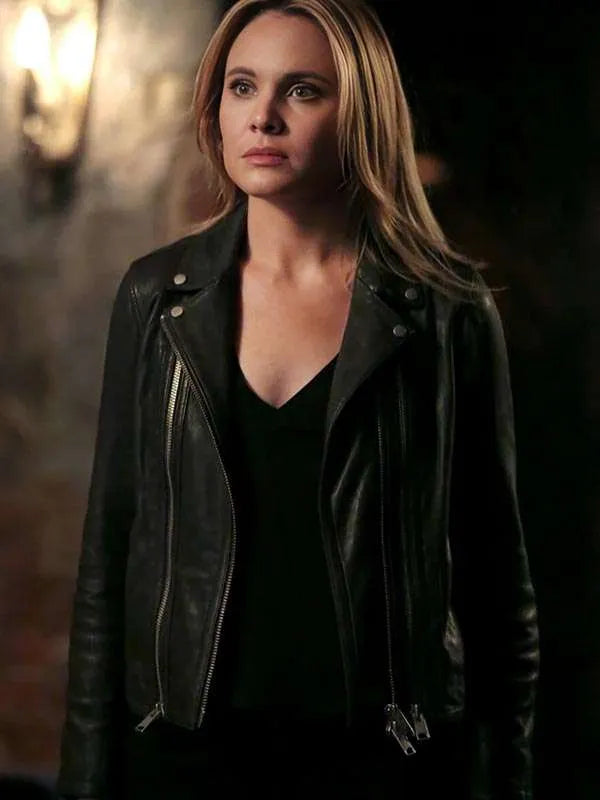 The Originals Camille O’Connell Black Leather Jacket NYC Jackets