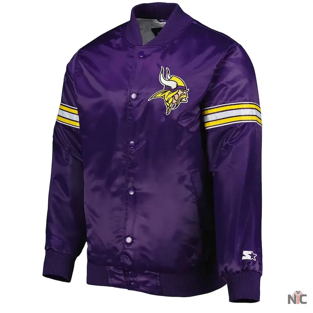 The Pick and Roll Minnesota Vikings Satin Jacket NYC Jackets