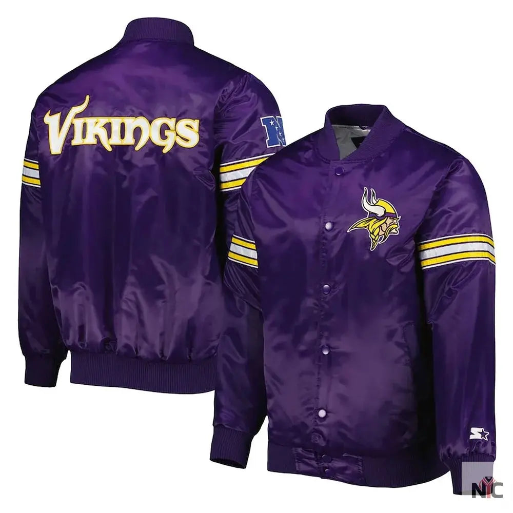 The Pick and Roll Minnesota Vikings Satin Jacket NYC Jackets