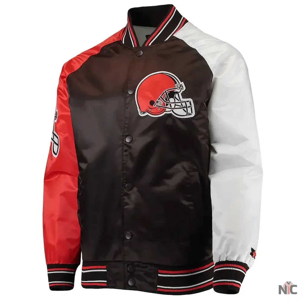 The Reliever Cleveland Browns Satin Jacket NYC Jackets