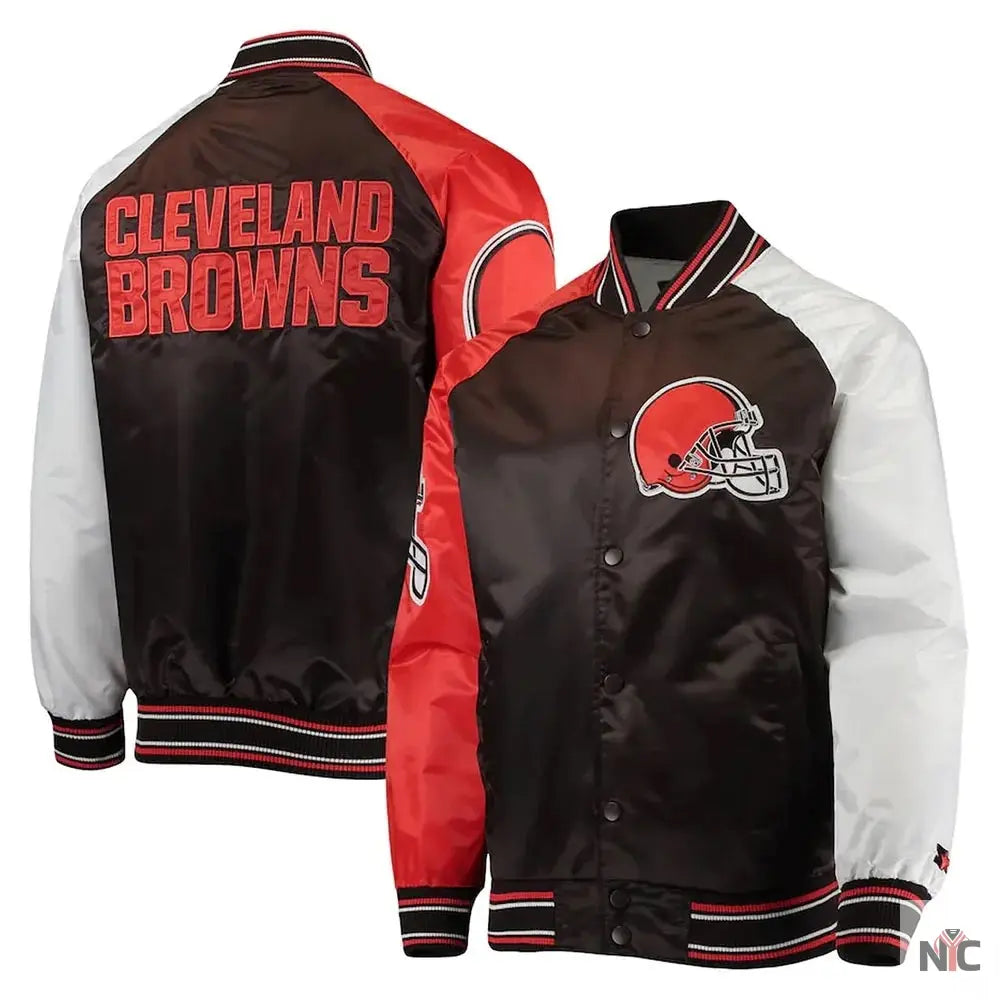 The Reliever Cleveland Browns Satin Jacket NYC Jackets