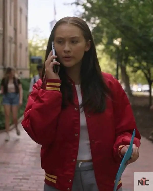 The Summer I Turned Pretty Lola Tung Red Letterman Jacket NYC Jackets