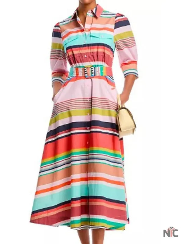 The Today Show 2025 Bobbie Thomas Striped Shirt Dress NYC Jackets