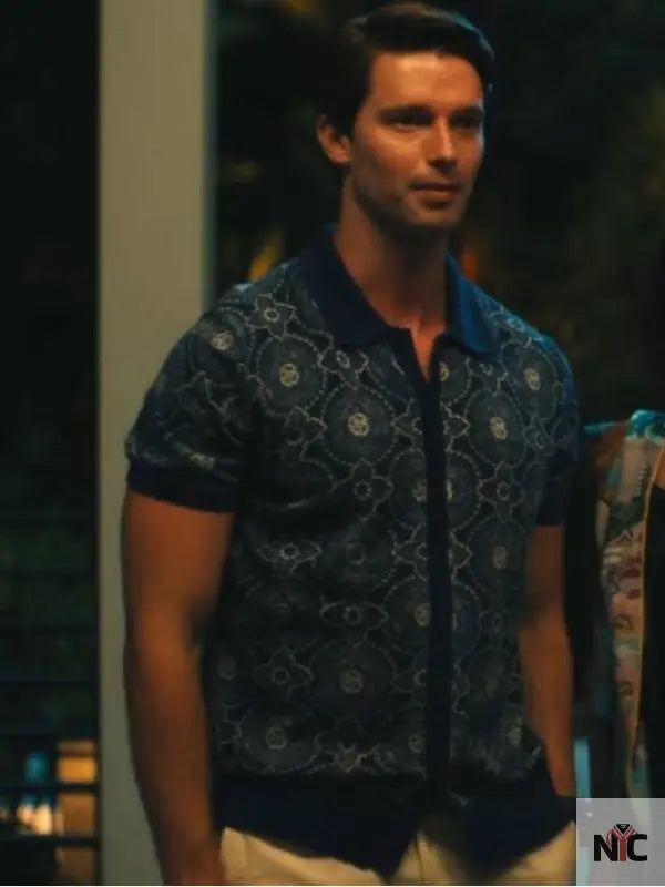 The White Lotus S03 Patrick Schwarzenegger Medallion Print Shirt NYC Jackets