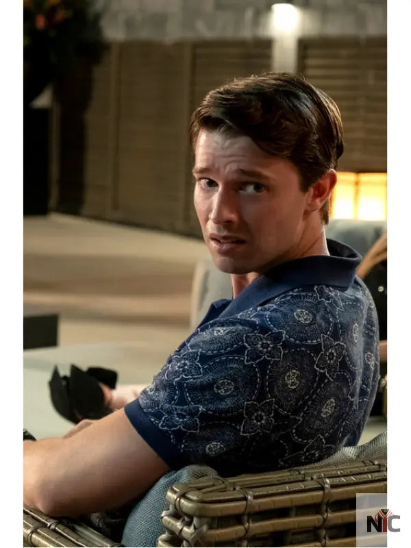 The White Lotus S03 Patrick Schwarzenegger Medallion Print Shirt NYC Jackets