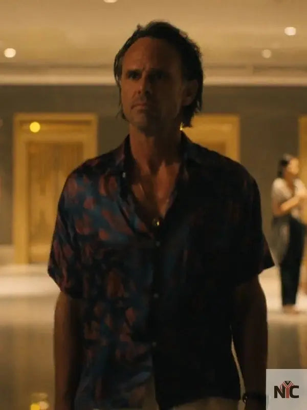 The White Lotus S3 Walton Goggins Blue Printed Shirt NYC Jackets