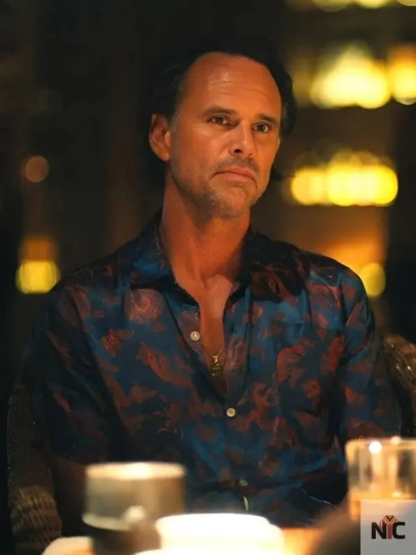 The White Lotus S3 Walton Goggins Blue Printed Shirt NYC Jackets