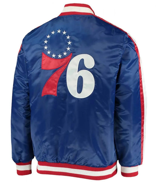 The Offensive Philadelphia 76ers Varsity Satin Full-Snap Jacket