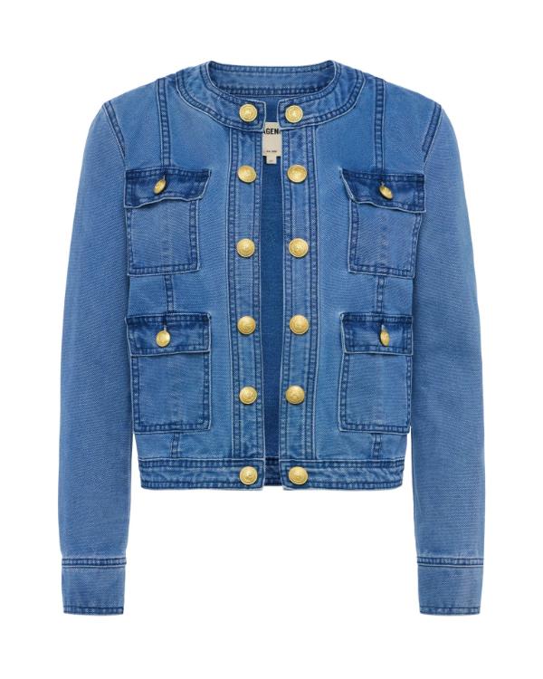 The View 2025 Joy Behar Collarless Denim Jacket NYC Jackets