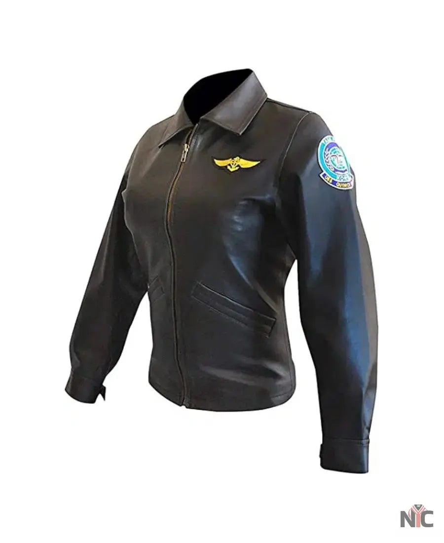 Top Gun Kelly McGillis Leather Jacket NYC Jackets