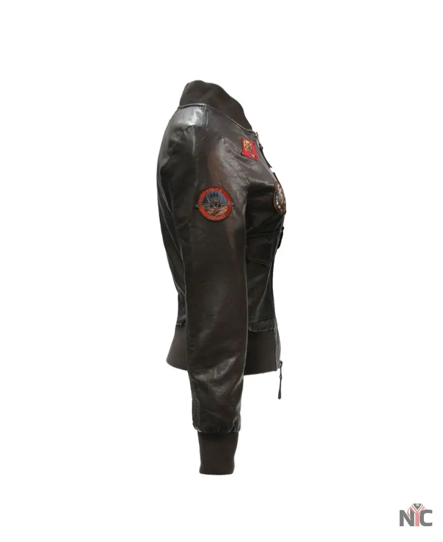 Top Gun Womens Vegan Leather Jacket NYC Jackets