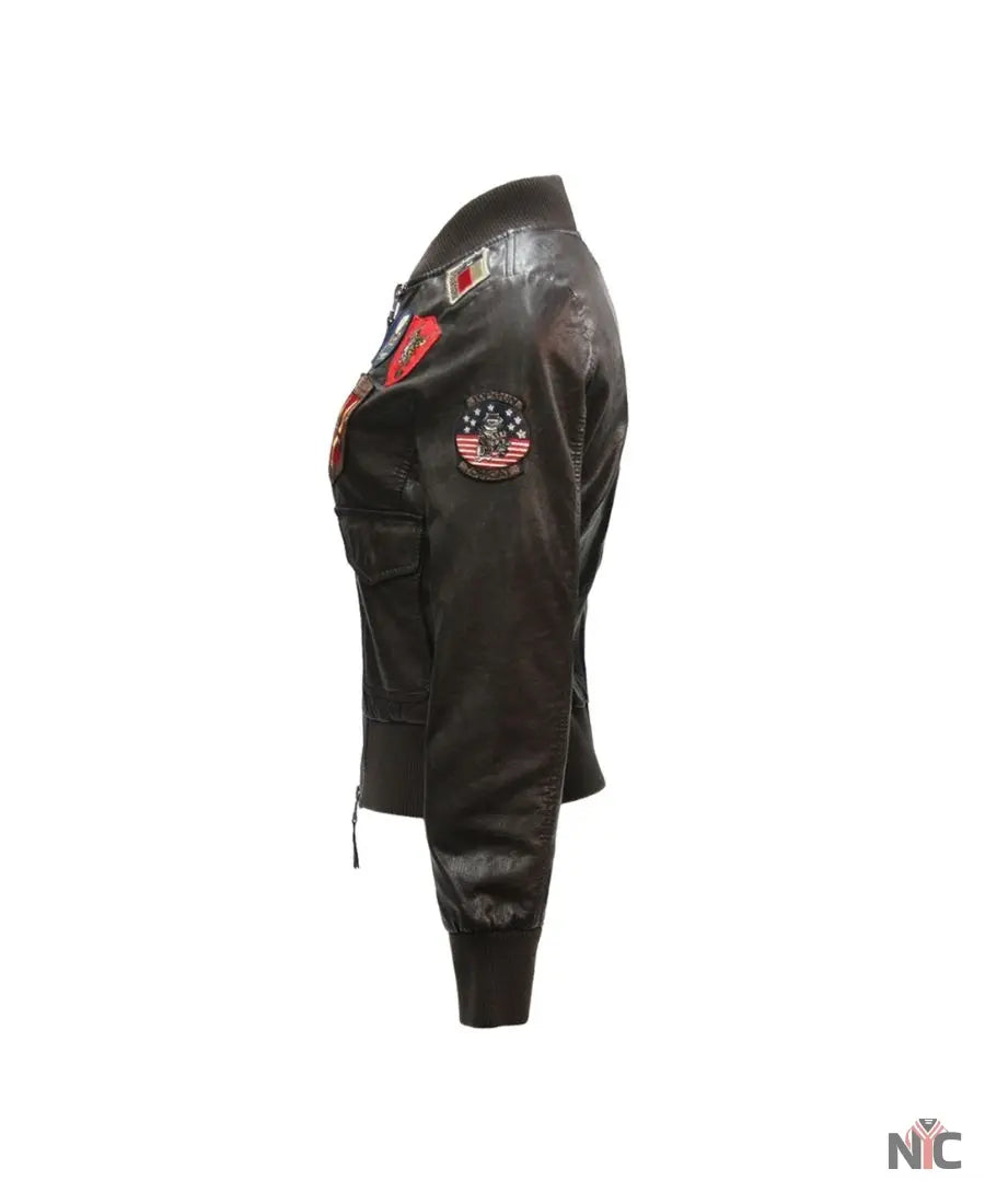 Top Gun Womens Vegan Leather Jacket NYC Jackets