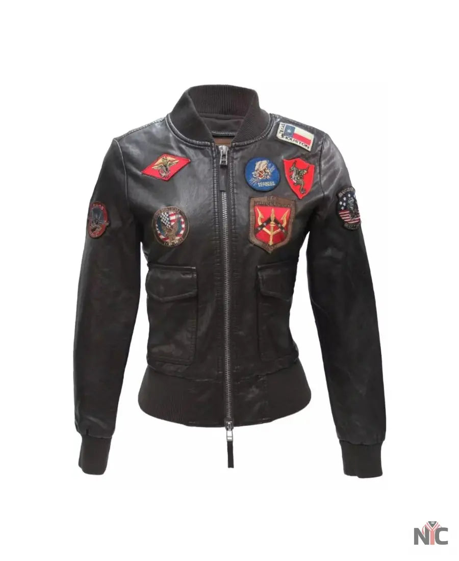 Top Gun Womens Vegan Leather Jacket NYC Jackets