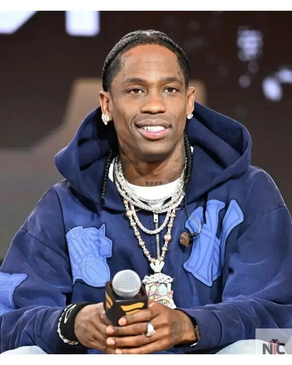 Travis Scott Fanatics Fest NYC 2025 Blue Hoodie NYC Jackets