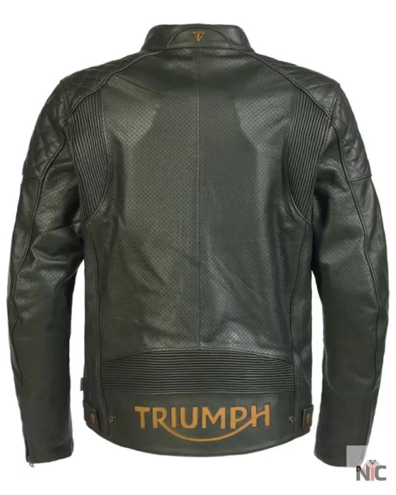 Triumph Men’s Racing Green Motorcycle Braddan Air Race Jacket NYC Jackets