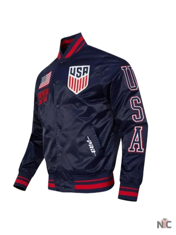 US Soccer 2025 USA Blue Varsity Jacket NYC Jackets
