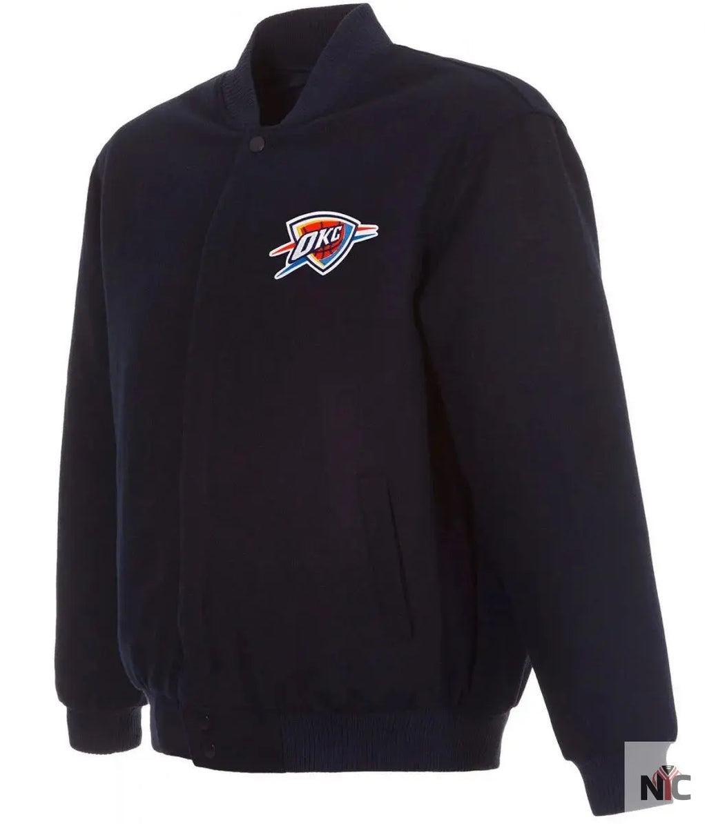 Varsity Oklahoma City Thunder Navy Blue Wool Jacket NYC Jackets