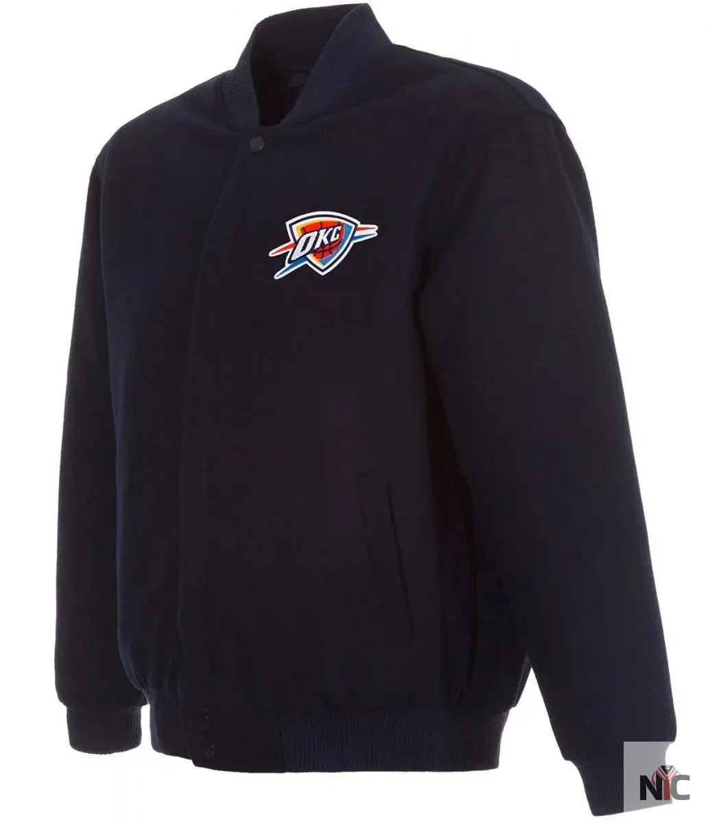 Varsity Oklahoma City Thunder Navy Blue Wool Jacket NYC Jackets