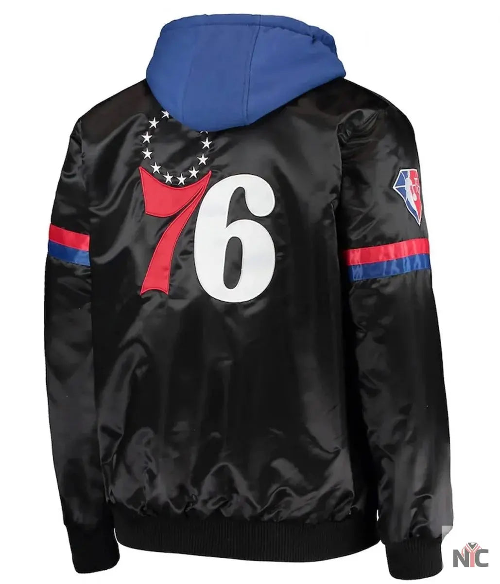 Varsity Philadelphia 76ers Full-Snap Hoodie Jacket NYC Jackets