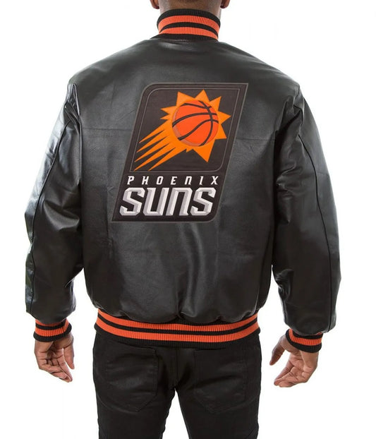 Phoenix Suns Black Leather Varsity Jacket