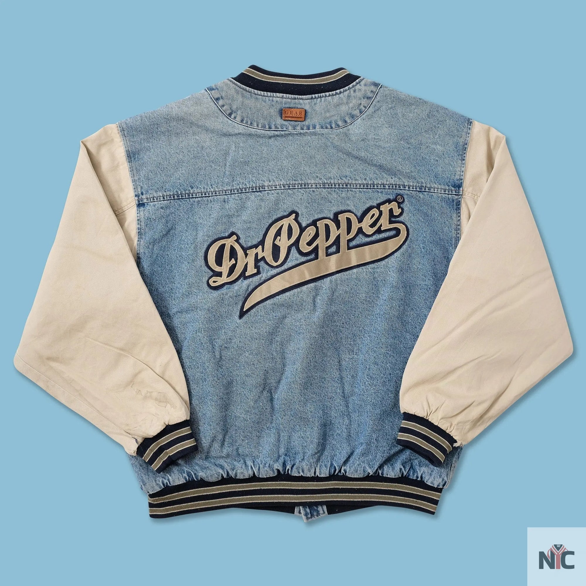 Vintage Dr. Pepper Denim Varsity Jacket NYC Jackets