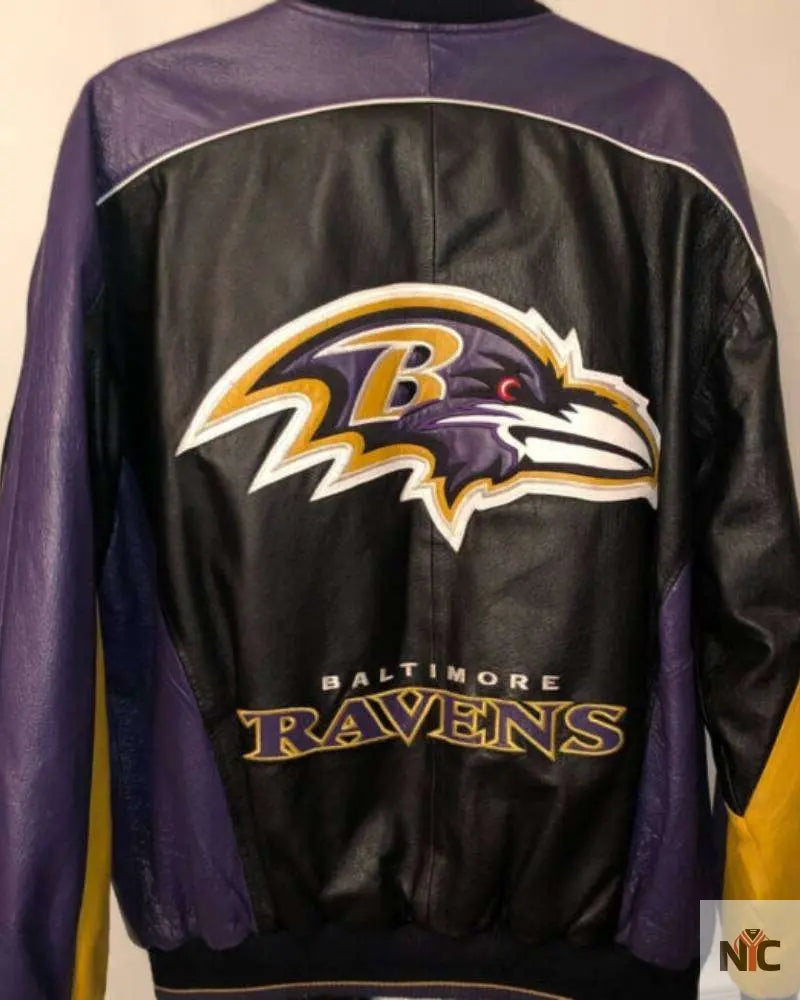 Vintage NFL Baltimore Ravens Leather Jacket NYC Jackets