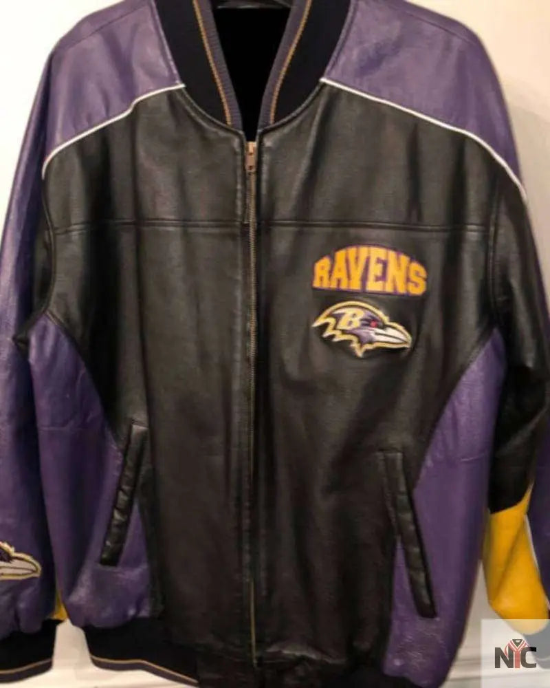 Vintage NFL Baltimore Ravens Leather Jacket NYC Jackets