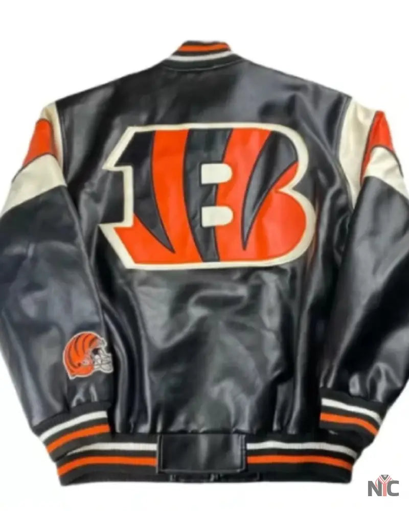Vintage NFL Cincinnati Bengals Football Leather Jacket NYC Jackets