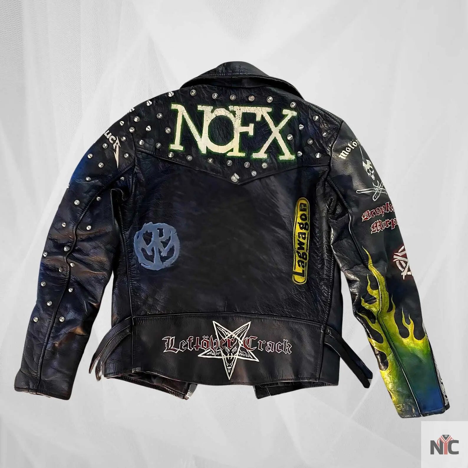 Vintage Punk Rock Hand-Painted Leather Jacket NYC Jackets