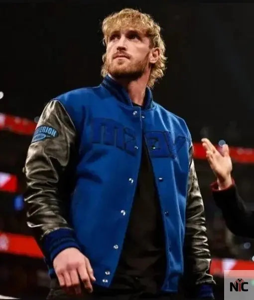 WWE Logan Paul Blue And Black Varsity Jacket NYC Jackets