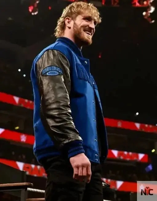 WWE Logan Paul Blue And Black Varsity Jacket NYC Jackets