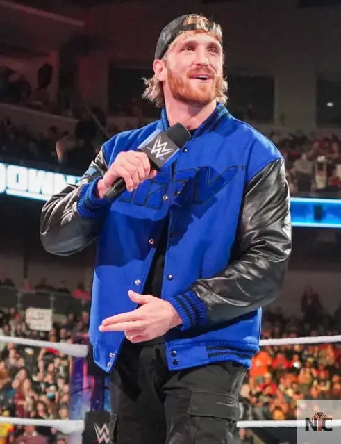 WWE Logan Paul Blue And Black Varsity Jacket NYC Jackets