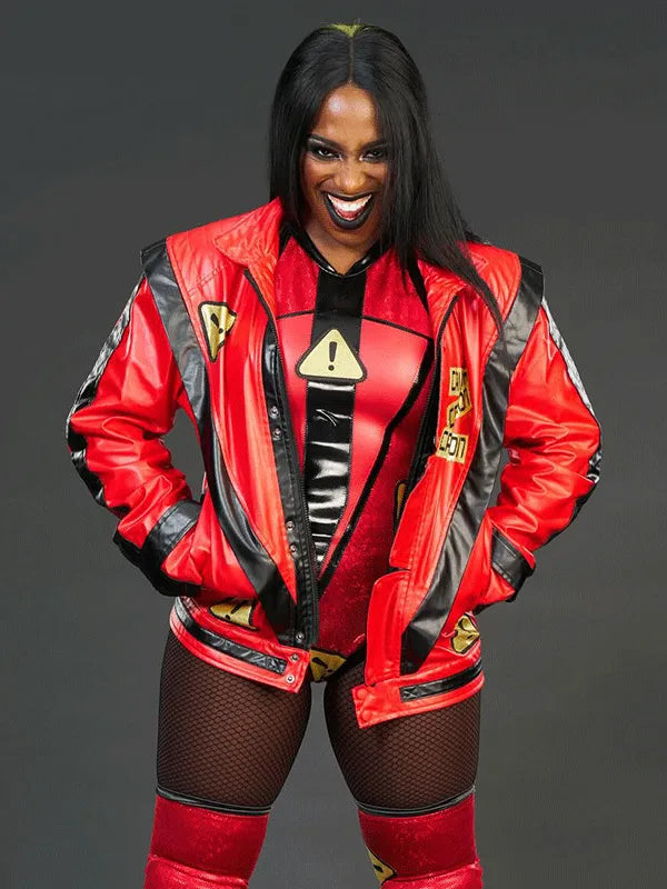 WWE Wrestler Naomi Red Leather Jacket NYC Jackets