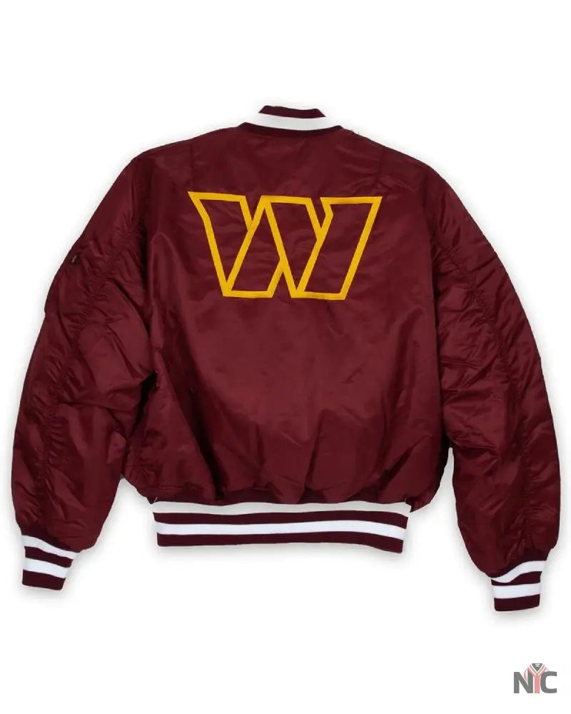 Washington Commanders Burgundy MA-1 Jacket NYC Jackets