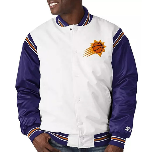 Phoenix Suns White and Purple Renegade Satin Jacket