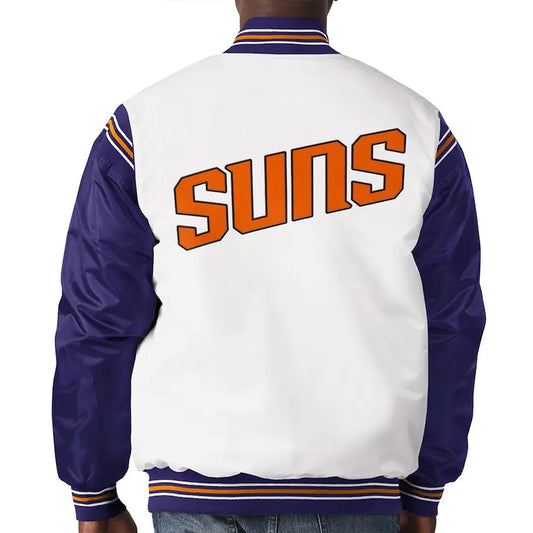 Phoenix Suns White and Purple Renegade Satin Jacket