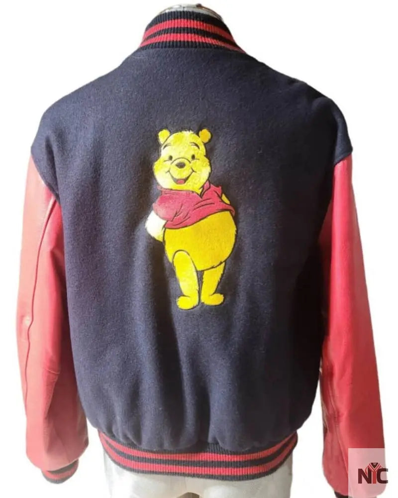 Winnie The Pooh Blue And Red Varsity Jacket NYC Jackets