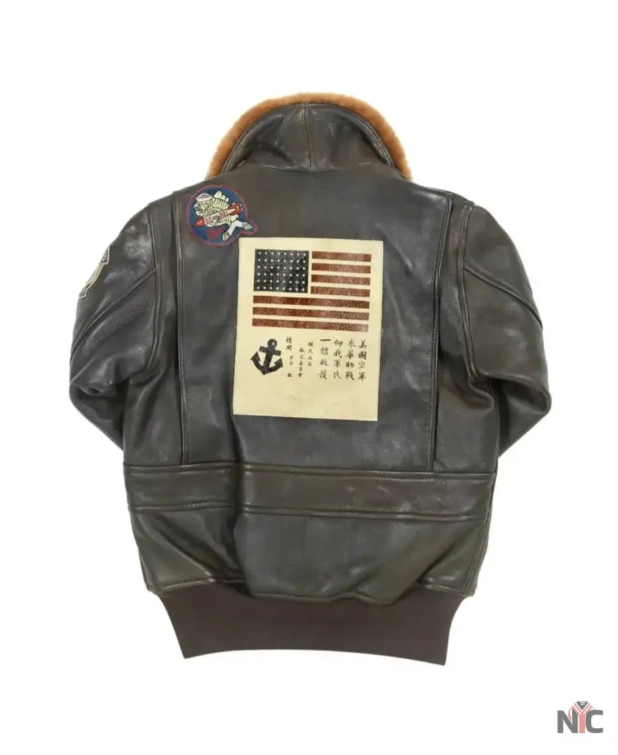 Women Top Gun Flight Leather Jacket NYC Jackets