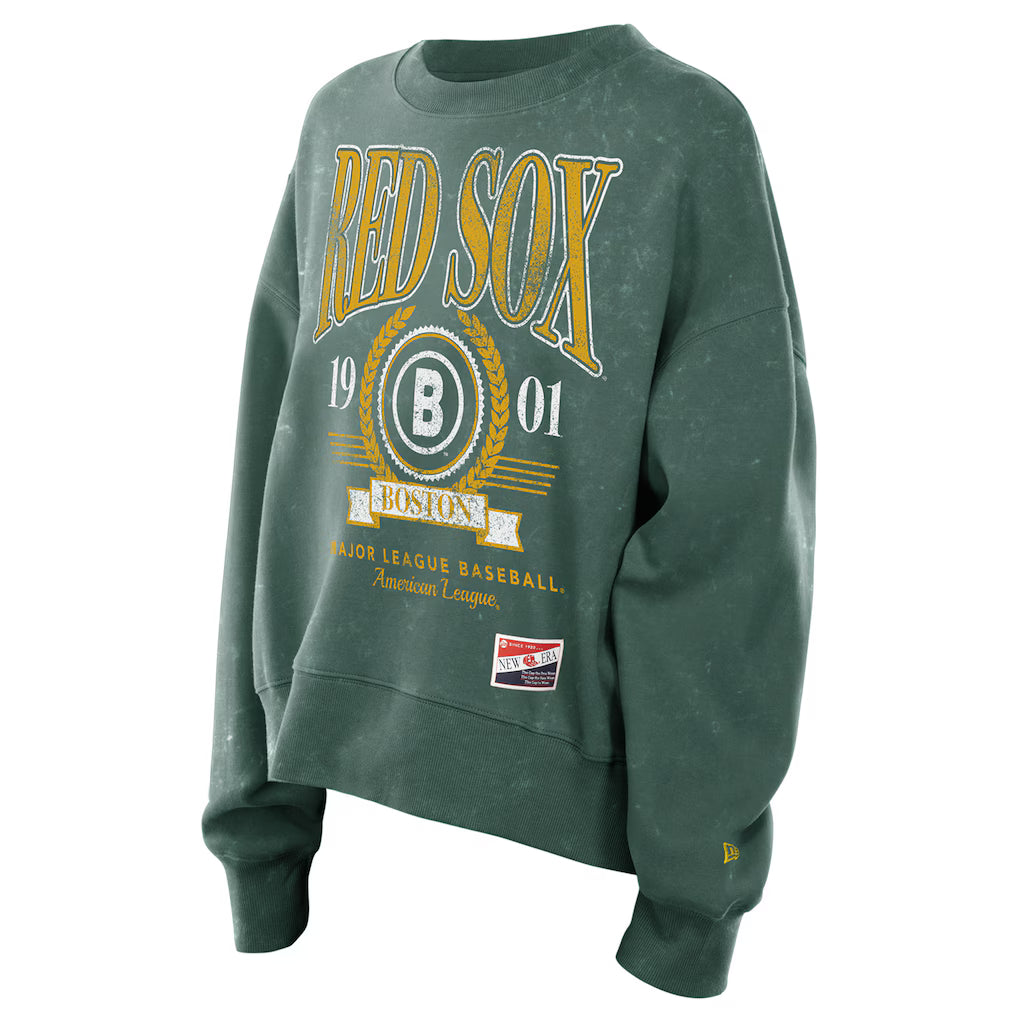Women’s Boston Red Sox New Era Green 2025 Pullover Sweatshirt NYC Jackets