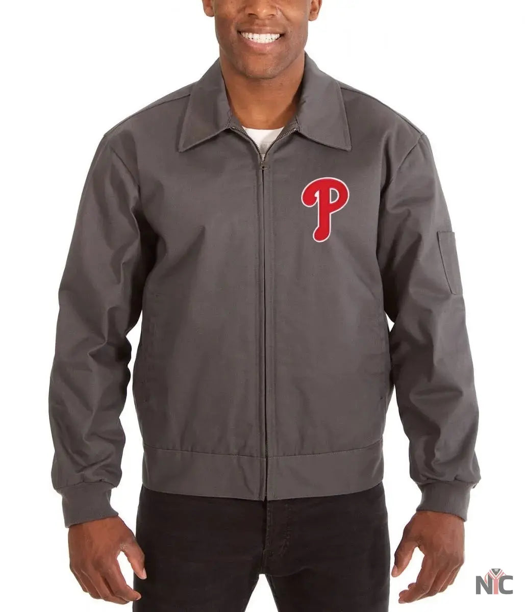 Workwear Philadelphia Phillies Grey Jacket NYC Jackets