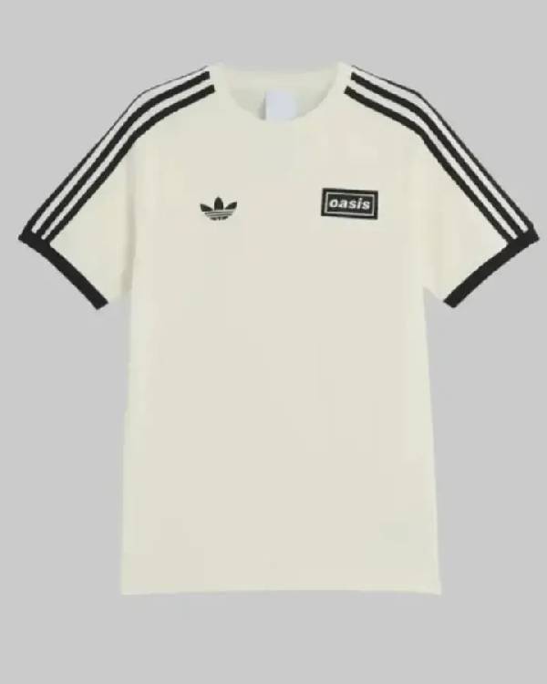 Adidas X Oasis Tour 3 Stripes Cream T-Shirt NYC Jackets