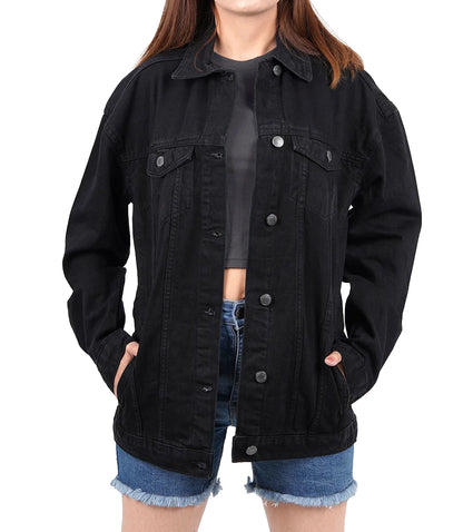 Womens Oversized Black Denim Jacket
