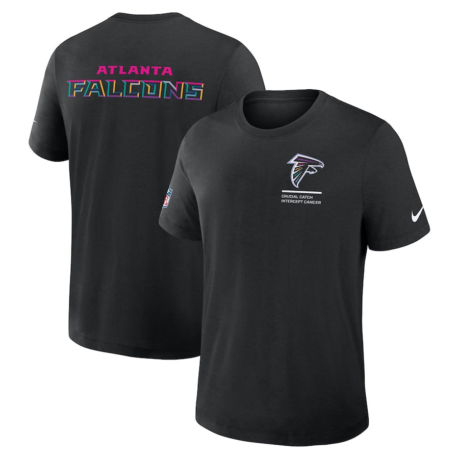 Atlanta Falcons Nike Black 2025 NFL Crucial Catch Tri-Blend Dri-FIT T-Shirt NYC Jackets