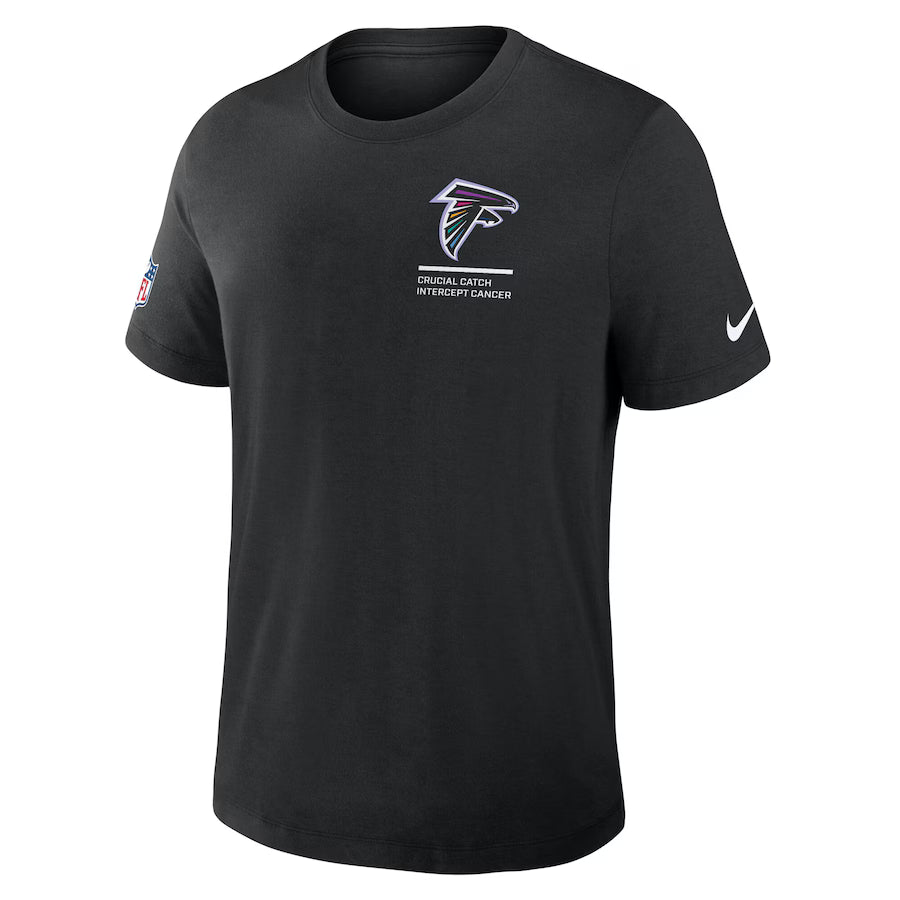 Atlanta Falcons Nike Black 2025 NFL Crucial Catch Tri-Blend Dri-FIT T-Shirt NYC Jackets
