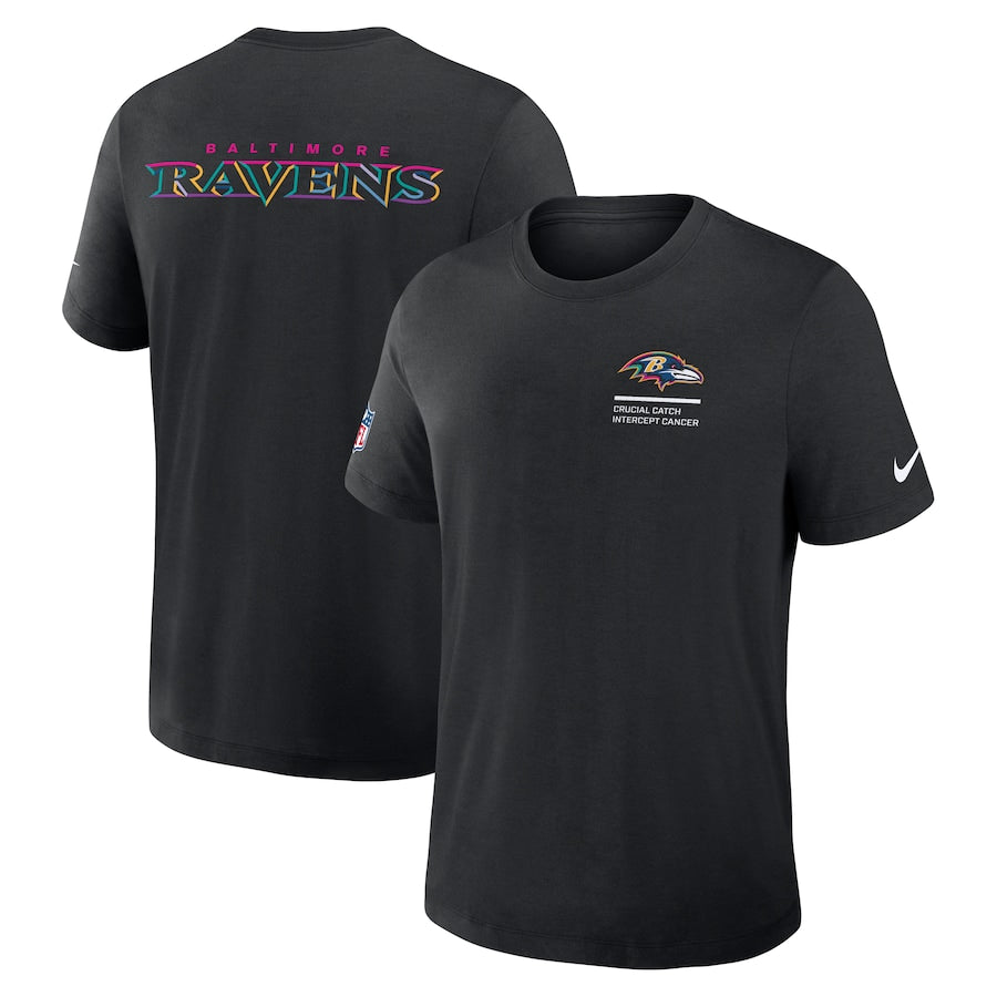 Baltimore Ravens Nike Black 2025 NFL Crucial Catch Tri-Blend Dri-FIT T-Shirt NYC Jackets