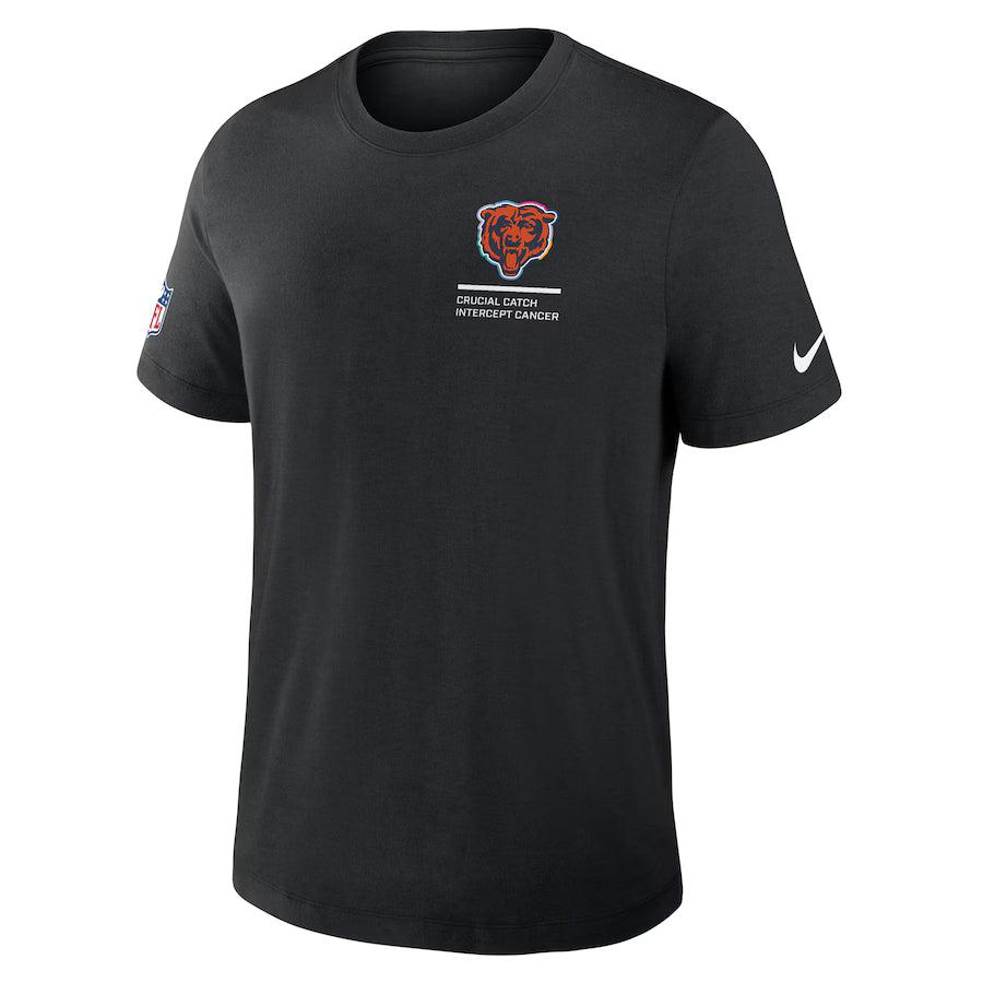 Chicago Bears Nike Black 2025 NFL Crucial Catch Tri-Blend Dri-FIT T-Shirt NYC Jackets