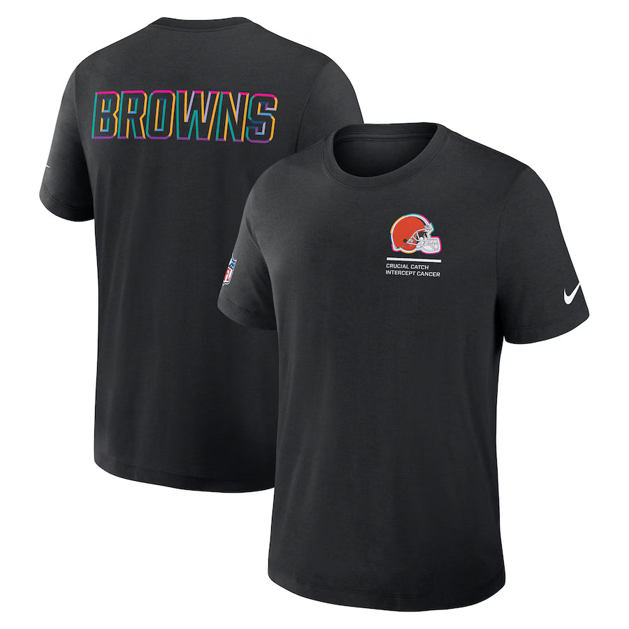 Cleveland Browns Nike Black 2025 NFL Crucial Catch Tri-Blend Dri-FIT T-Shirt NYC Jackets